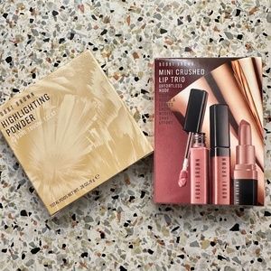 Bobbi Brown NEW highlighting powder and mini crushed lip trio Effortless Nude
